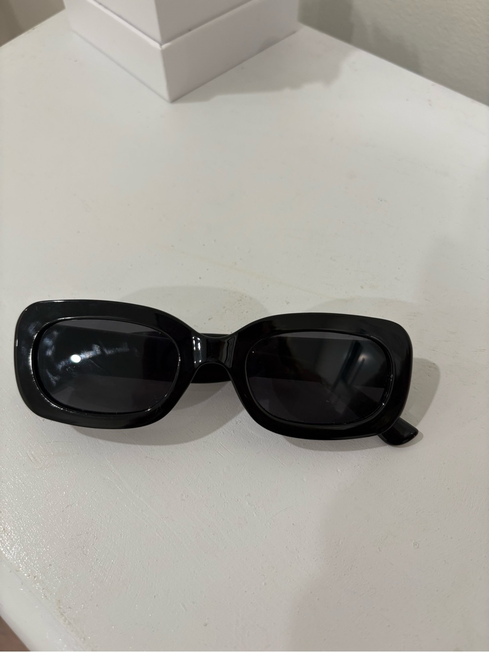 Francesca's Collections Black Rectangular Women's Sunglasses